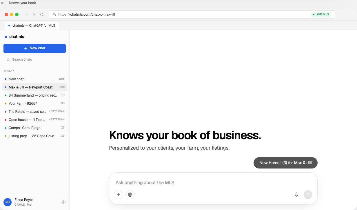 ChatMLS — personalized to your clients and your farm
