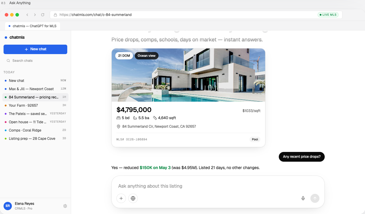 ChatMLS — ask anything about any listing