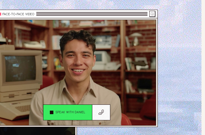 A live, face-to-face conversational video avatar your clients could talk to (tech pictured: Tavus)