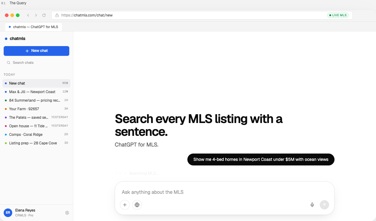 ChatMLS — search every MLS listing with a sentence